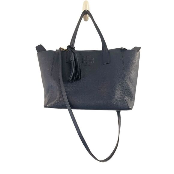 Tory Burch Handbags - Tory Burch Thea Navy Leather Tote Satchel Purse Women’s Luxury Bag